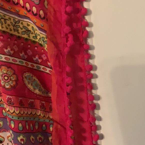Vera Bradley Paisley Floral Pom Infinity Scaef - Picture 4 of 8